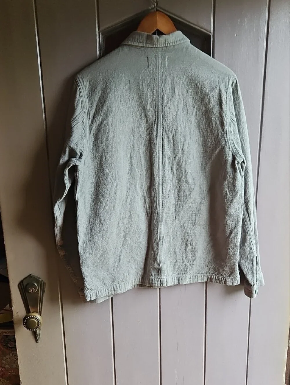 Wellen Huckberry, Double Cloth Chore Coat In Sage Green Utility Jacket Size M